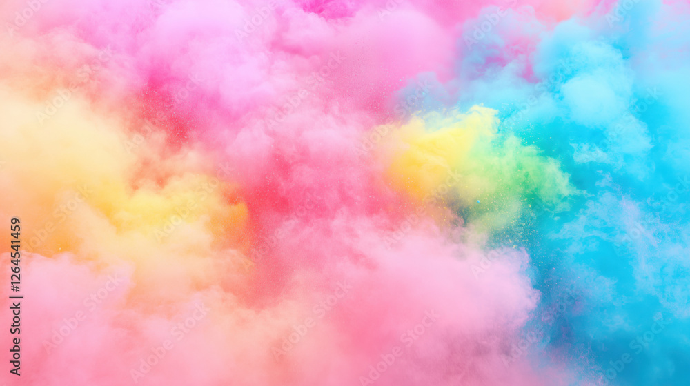 Holi Powder Explosion Background, A dynamic background of colorful Holi powder explosions in vivid hues, creating a festive and energetic scene perfect for vibrant designs.