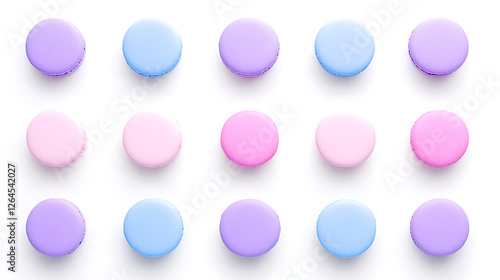 Pastel Macarons Pattern Array Sweet Treat Confectionery Background Delicious Bakery Minimalist
