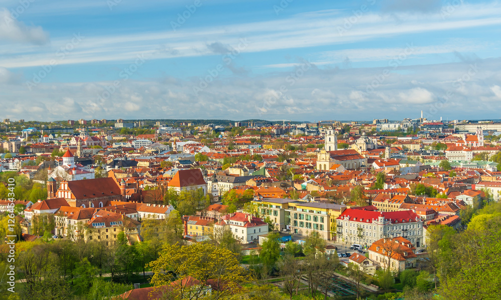 Obraz premium Downtown Vilnius city skyline, cityscape of Lithuania