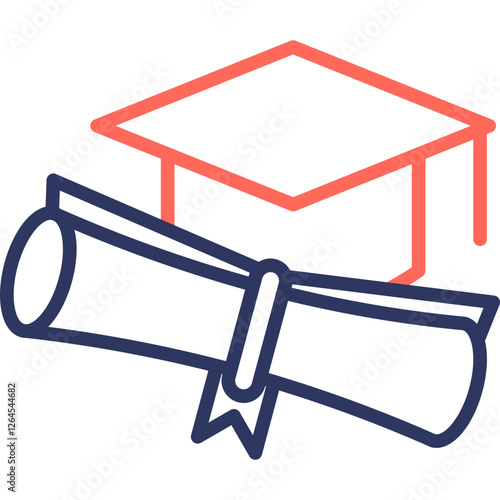 Diploma line color icon