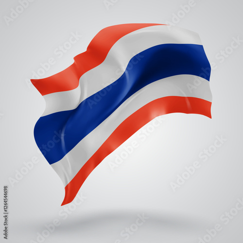 Thailand, vector 3d flag with waves on a white background Free Download Thailand, vector 3d flag with waves on a white background - GFXLoad