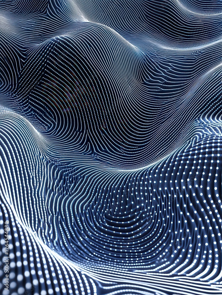 dynamic abstract data waves blue background wavy lines dots dynamic abstract data waves blue background wavy lines dots