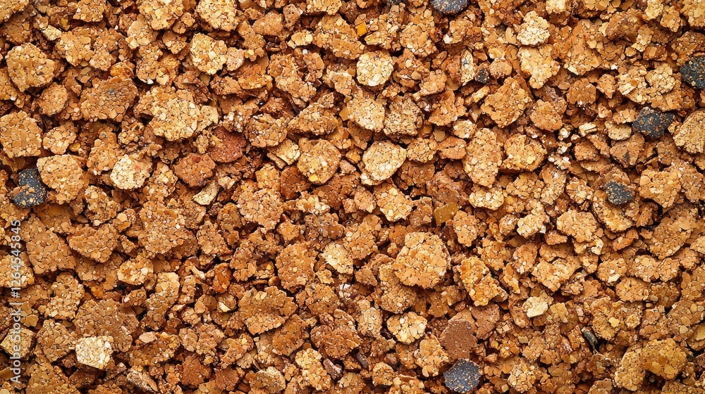 Close-up view of textured brown soil granules scattered across a natural surface Close-up view of textured brown soil granules scattered across a natural surface
