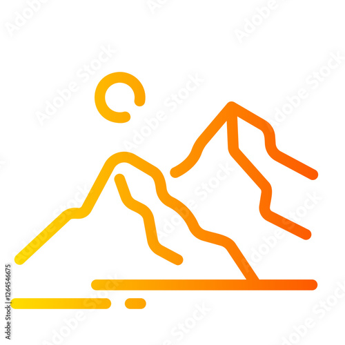 mountain Line Gradient Icon