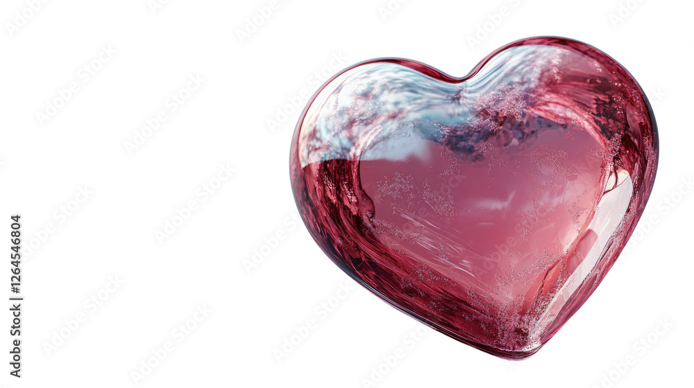 Glass Heart Icon: A translucent glass heart rests on a pristine plane, reflecting light. A symbol of love and affection. Glass Heart Icon: A translucent glass heart rests on a pristine plane, reflecting light. A symbol of love and affection.