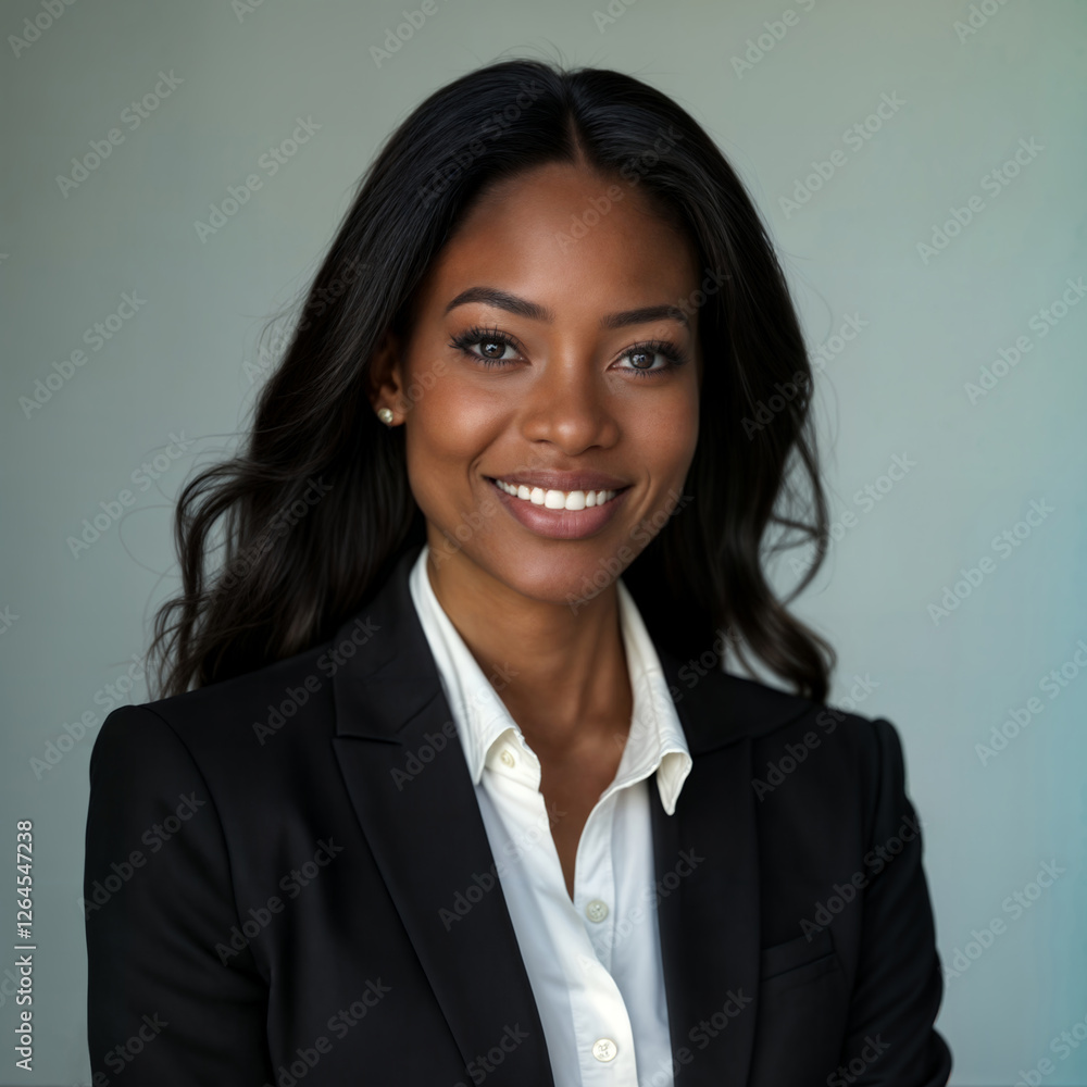 Professional woman in a suit with a poised and sophisticated presence. Professional woman in a suit with a poised and sophisticated presence.