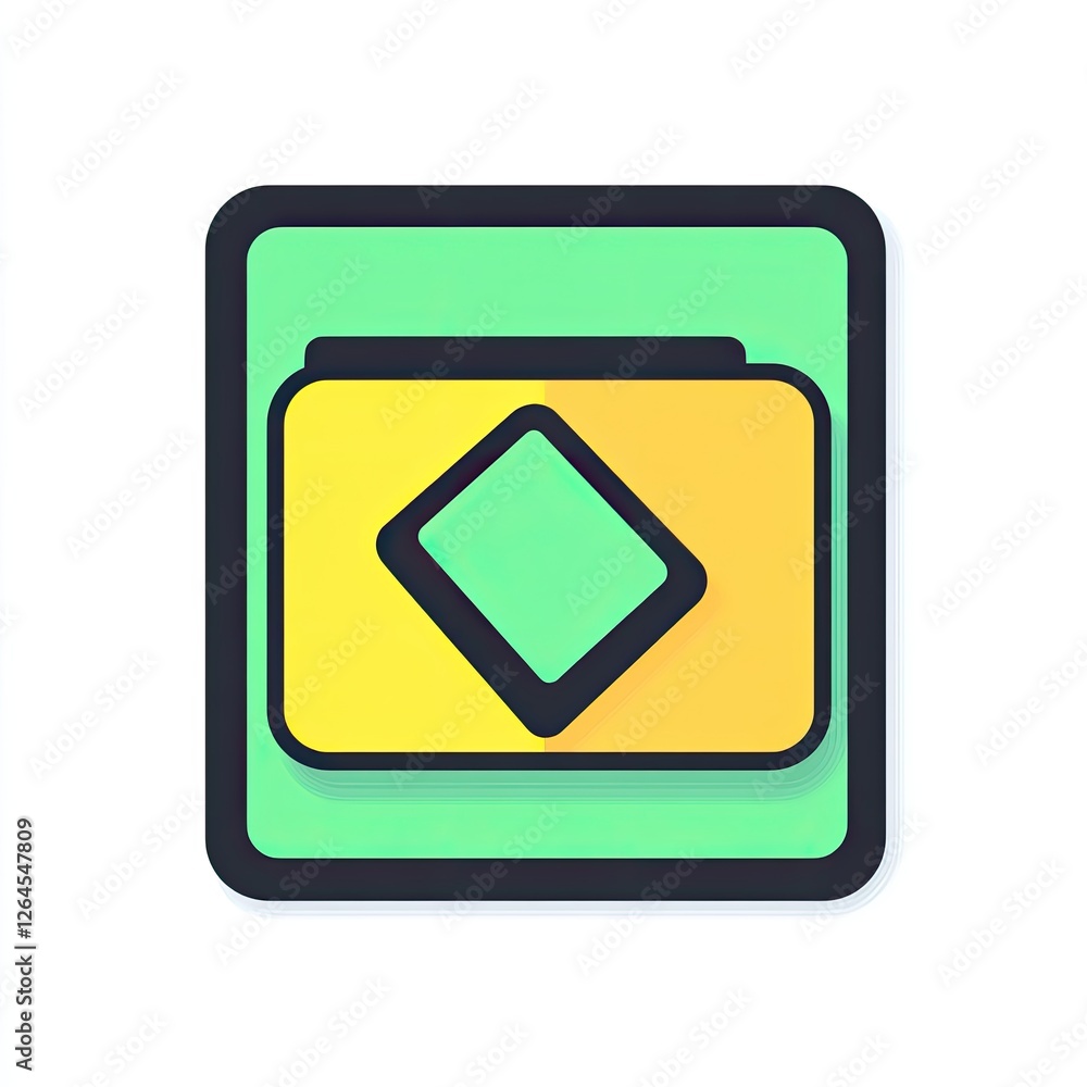 Colorful folder icon, digital graphic, light-yellow, light-green Colorful folder icon, digital graphic, light-yellow, light-green