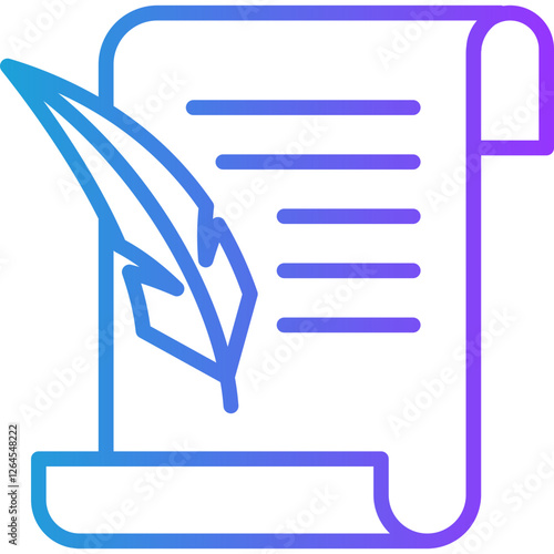 Testament line gradient icon