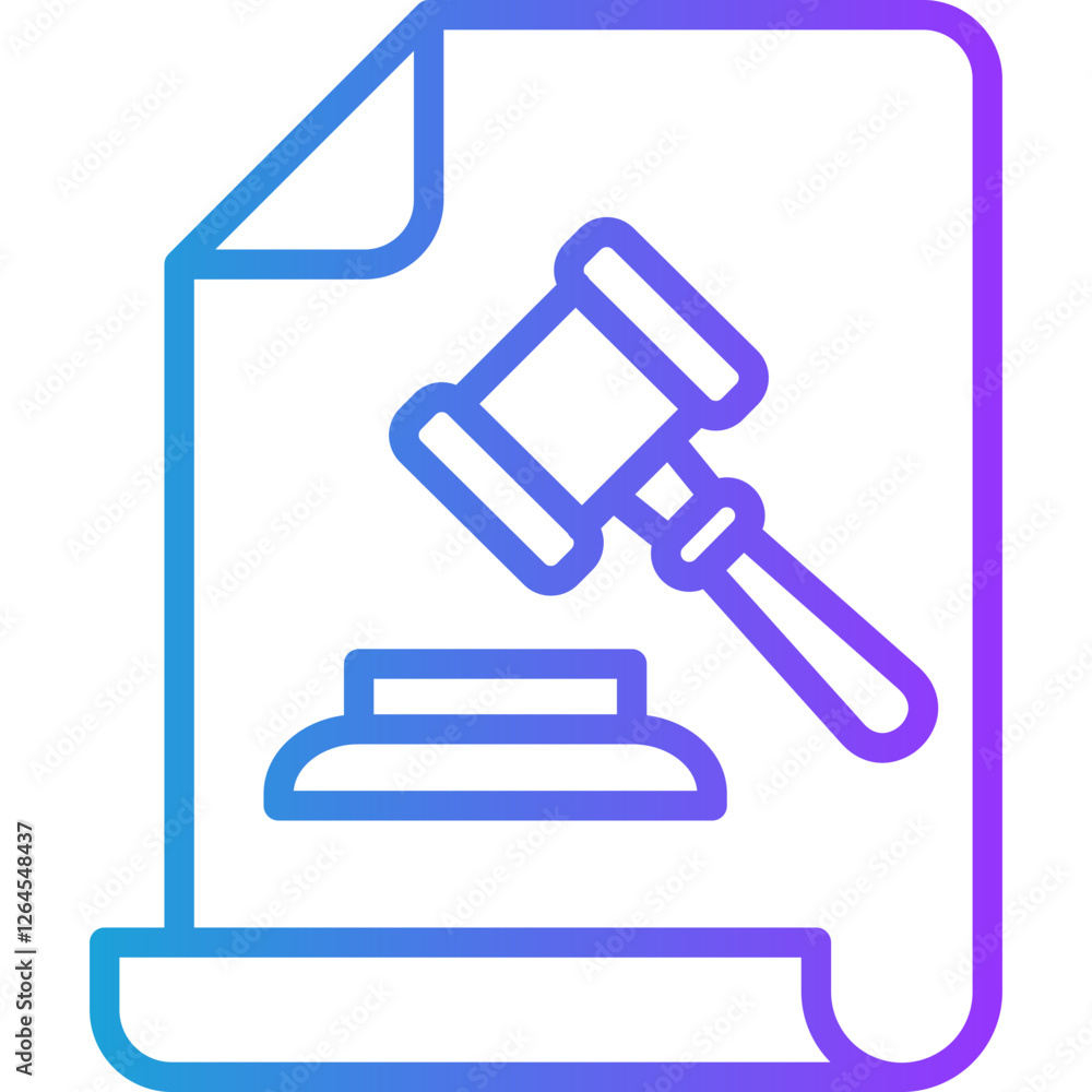 Court Order line gradient icon Court Order line gradient icon