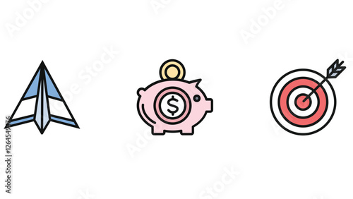 Business, investment and strategy  icon vector illustration