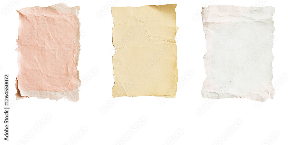 Fototapeta premium vintage blank paper isolated on Transparent PNG format Background.