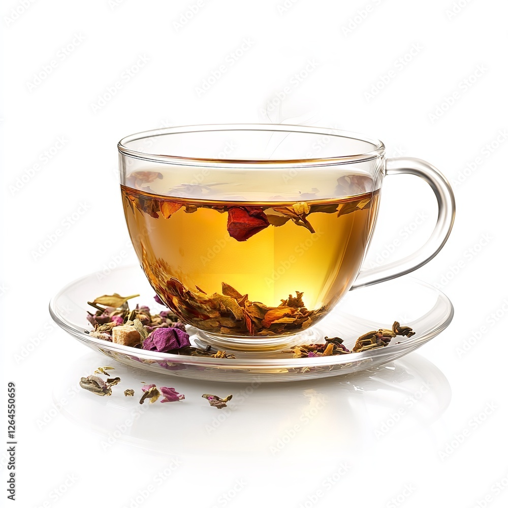Fragrant Herbal Tea Cup with Dried Rose Petals and Leaves Aromatic Refreshing Beverage Warm Drink Hot Tea Glass Cup Tea Time Relaxation Wellness Spa Fragrant Herbal Tea Cup with Dried Rose Petals and Leaves Aromatic Refreshing Beverage Warm Drink Hot Tea Glass Cup Tea Time Relaxation Wellness Spa