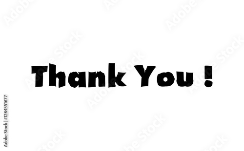 手書き風でかわいいThank You !（ありがとう！）の文字
