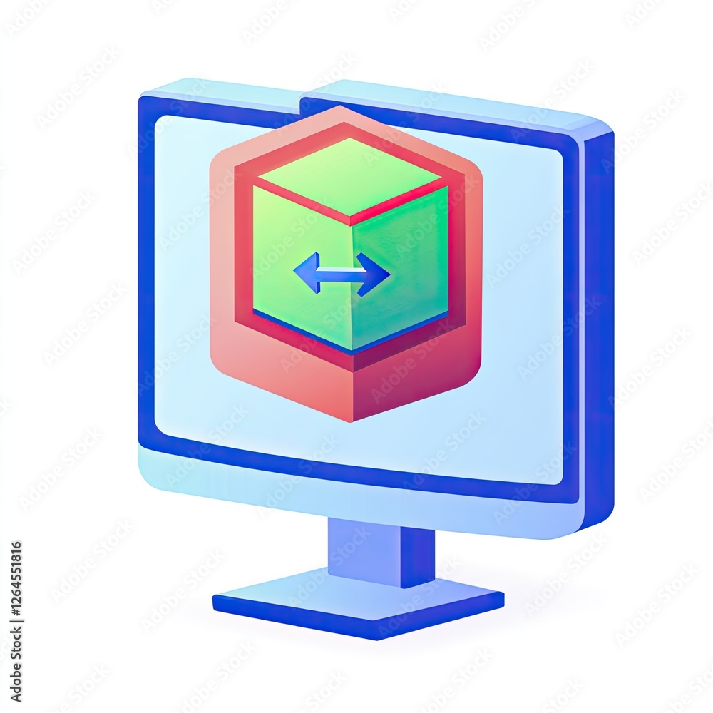 Data Transfer Icon on Computer Monitor Data Transfer Icon on Computer Monitor
