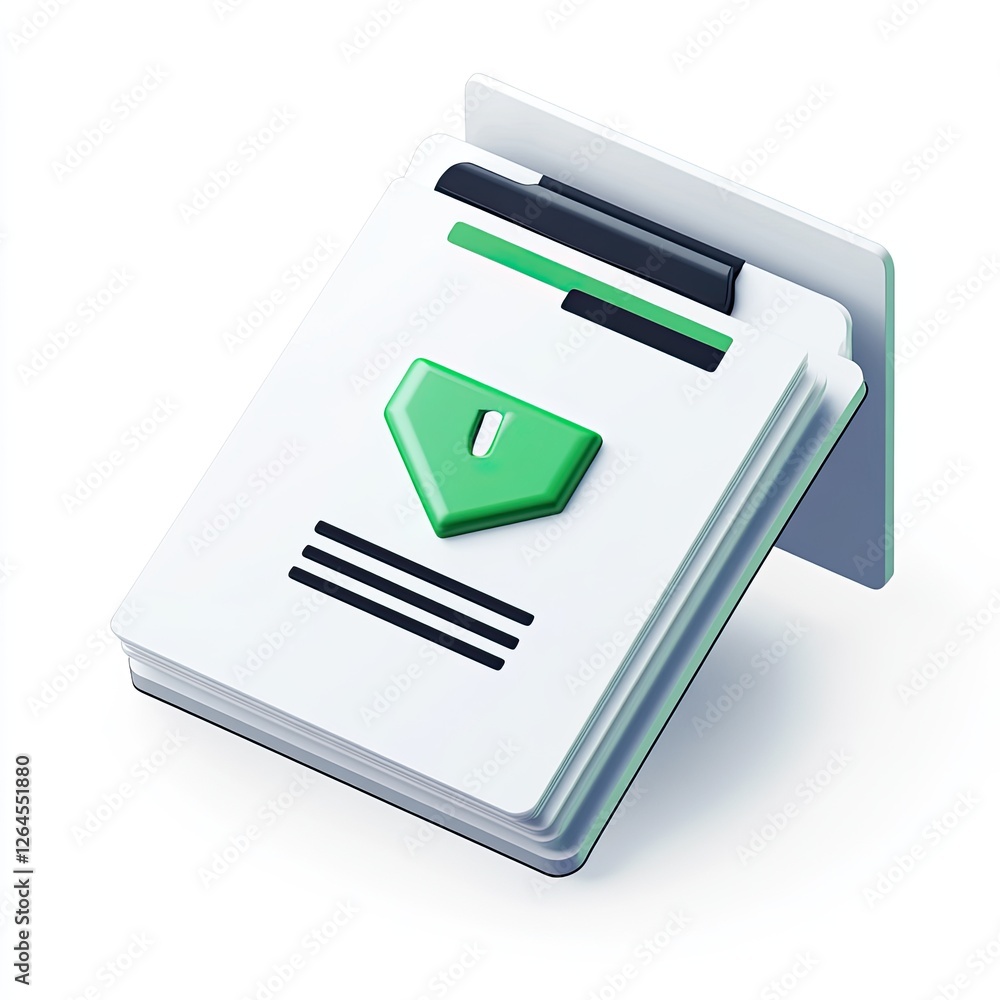 Stacked document with green validation mark, modern design Stacked document with green validation mark, modern design