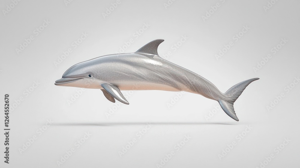 Pixel Art Dolphin Leaping On White Background Pixel Art Dolphin Leaping On White Background