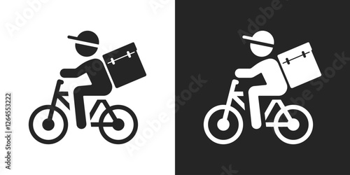 Bike delivery sign black and white icon vector design
