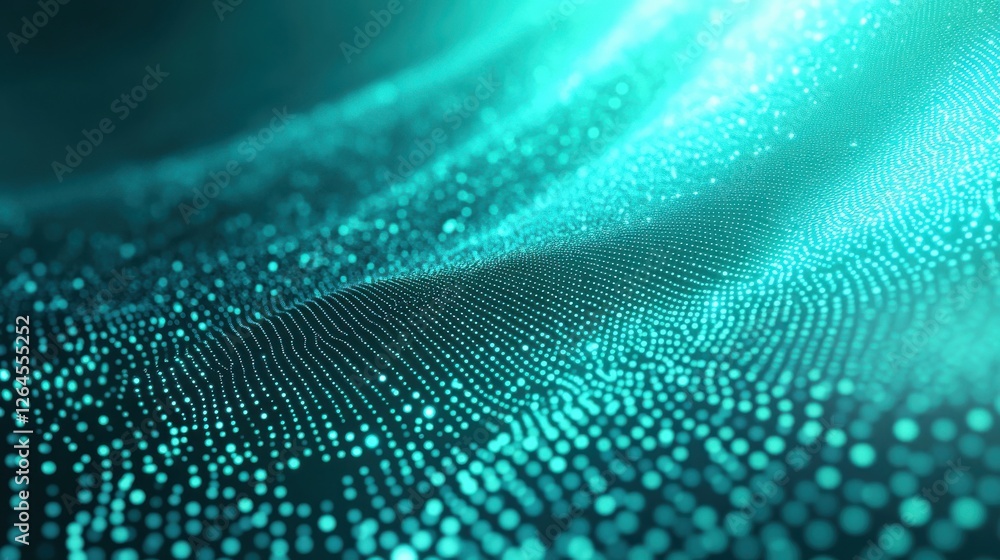 Abstract connected dots on bright turquoise background. Technology concept Abstract connected dots on bright turquoise background. Technology concept