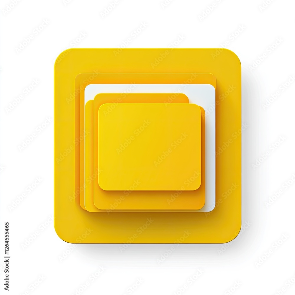 Nested Yellow Square Icons on White Background