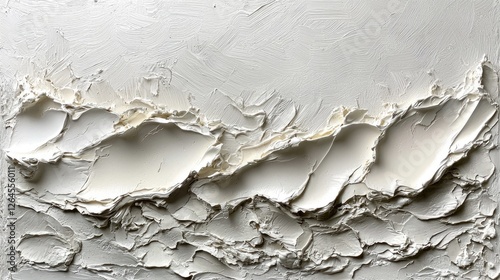 Abstract textured white surface resembling waves, creating a serene and minimalist background