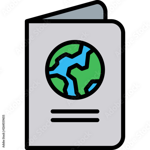 Passport lineal color icon
