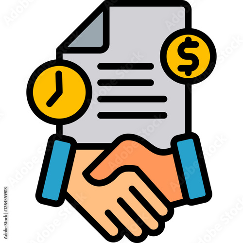 Employment Contract lineal color icon
