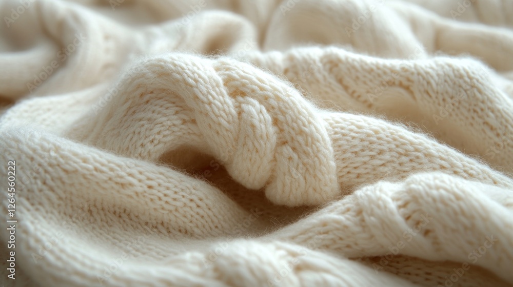 Creamy Knit Texture: A Close-Up of Soft, Cable-Knit Fabric Creamy Knit Texture: A Close-Up of Soft, Cable-Knit Fabric