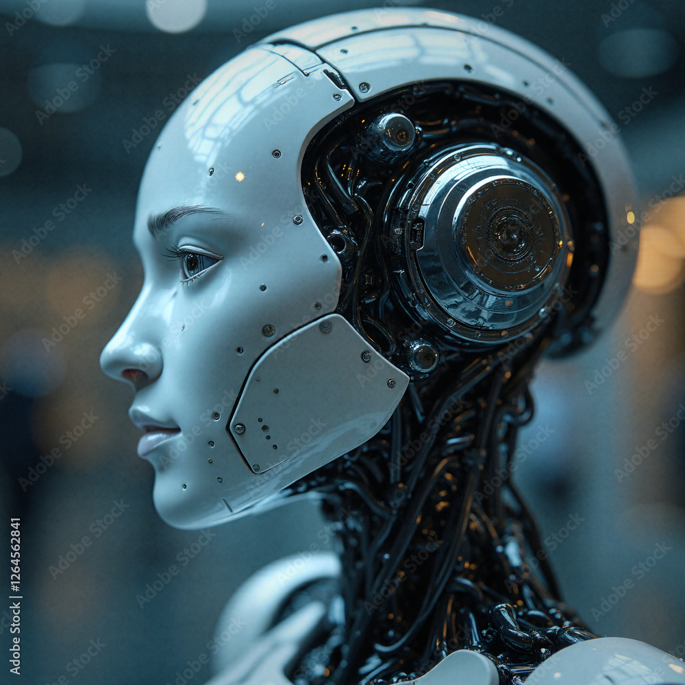 Fototapeta premium Maszyny humanoidalne. Roboty ludzkie. Sztuczna inteligencja.