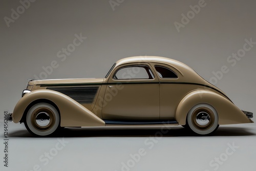 Sleek vintage car design showcasing elegant curves and classic c