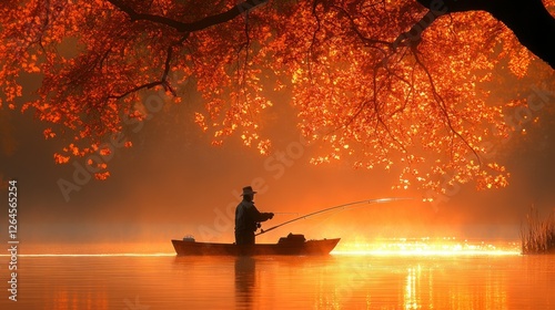 Autumn Serenity: Fisherman's Golden Hour