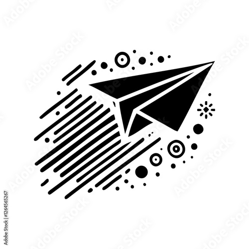 Paper Airplane in Motion Symbolizing Speed and Communication