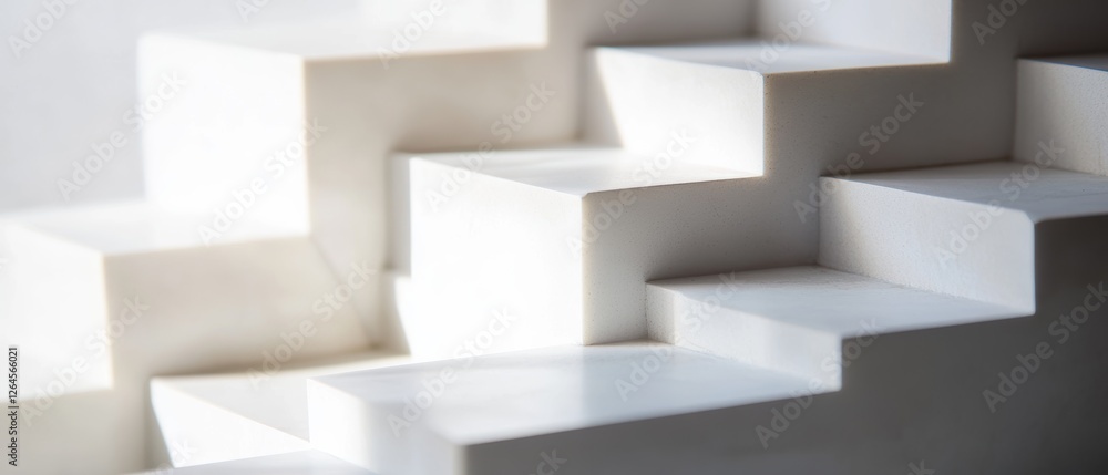 Modern stair design in minimalist architecture showcasing white geometric steps and clean lines for contemporary home and office decor. Modern stair design in minimalist architecture showcasing white geometric steps and clean lines for contemporary home and office decor.