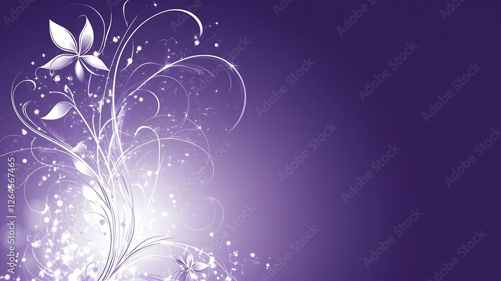 Elegant Purple Floral Design With Sparkling Accents Elegant Purple Floral Design With Sparkling Accents