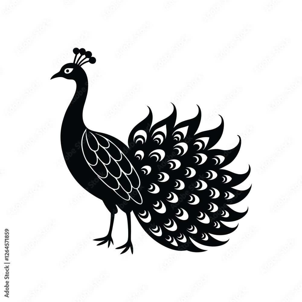 Fototapeta premium vector illustration of a peacock