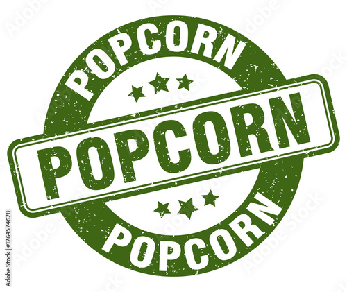 popcorn stamp. popcorn label. round grunge sign
