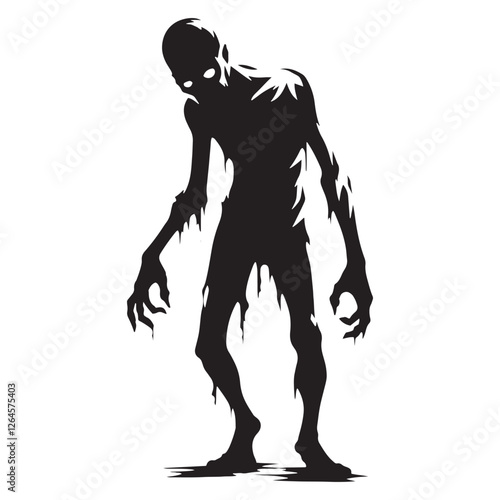 Creepy Zombie silhouette for horror and undead-themed designs - Zombie illustration - Zombie vector - mythical creature silhouette - horror silhouette
