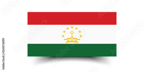 Tajikistan flag. Flag of Tajikistan. Tajikistan national flag. Standard color. Standard size. Rectangular flag. Computer illustration. Digital illustration. Vector illustration.
