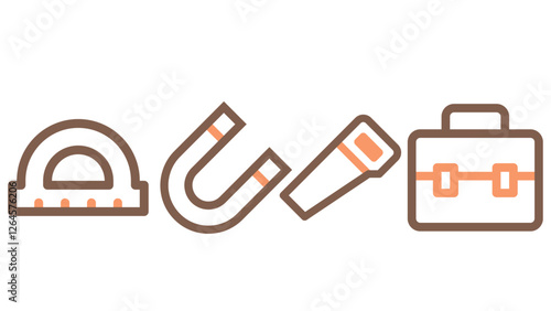 Construction and industrial tools icon set vector for UI and animation