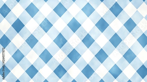 Seamless diagonal diamond Oktoberfest pattern in light blue and white 