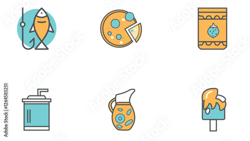 food and beverage icon set vector