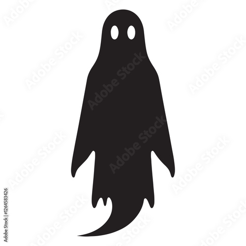 Gothic shadow Ghost silhouette capturing spectral and ghostly themes - Ghost illustration - Ghost vector - mythical creature silhouette - horror silhouette
