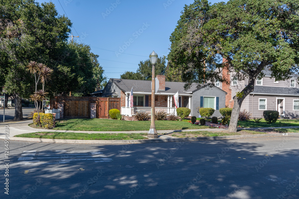 Wooden houses in California, USA.
