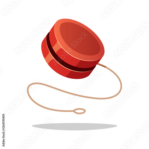 Red yoyo vector isolated on white background.