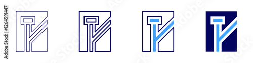 No through road icon in 4 different styles. Thin Line, Line, Bold Line, Duotone. Duotone style. Editable stroke