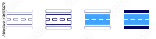 Road drainage icon in 4 different styles. Thin Line, Line, Bold Line, Duotone. Duotone style. Editable stroke