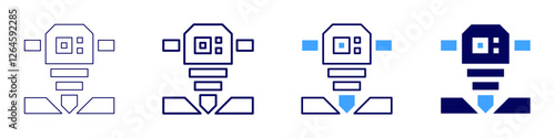 Road drill icon in 4 different styles. Thin Line, Line, Bold Line, Duotone. Duotone style. Editable stroke