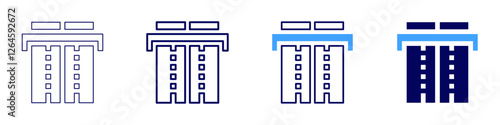 Road foundation icon in 4 different styles. Thin Line, Line, Bold Line, Duotone. Duotone style. Editable stroke