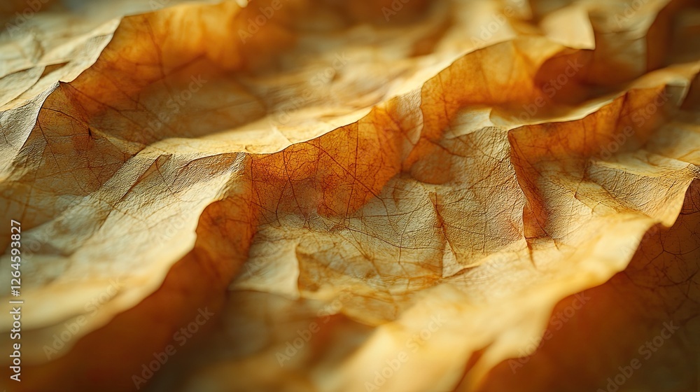 Close-up of crumpled, dried leaves showcasing intricate textures and warm autumn colors Close-up of crumpled, dried leaves showcasing intricate textures and warm autumn colors