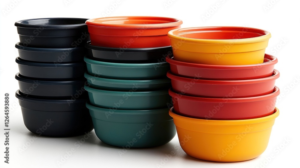Colorful Stacked Bowls: A Vibrant Kitchenware Display Colorful Stacked Bowls: A Vibrant Kitchenware Display