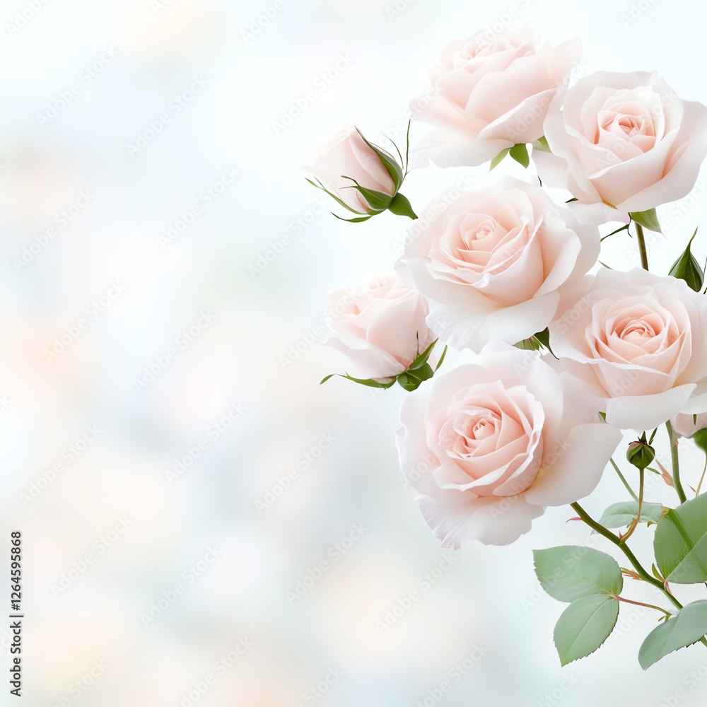 Delicate pink roses in full bloom with soft petals against a gentle blurred background, capturing natural beauty and elegance. Delicate pink roses in full bloom with soft petals against a gentle blurred background, capturing natural beauty and elegance.